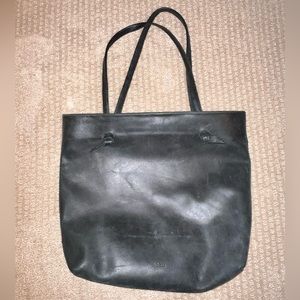 Madewell The Transport Black Leather Tote
